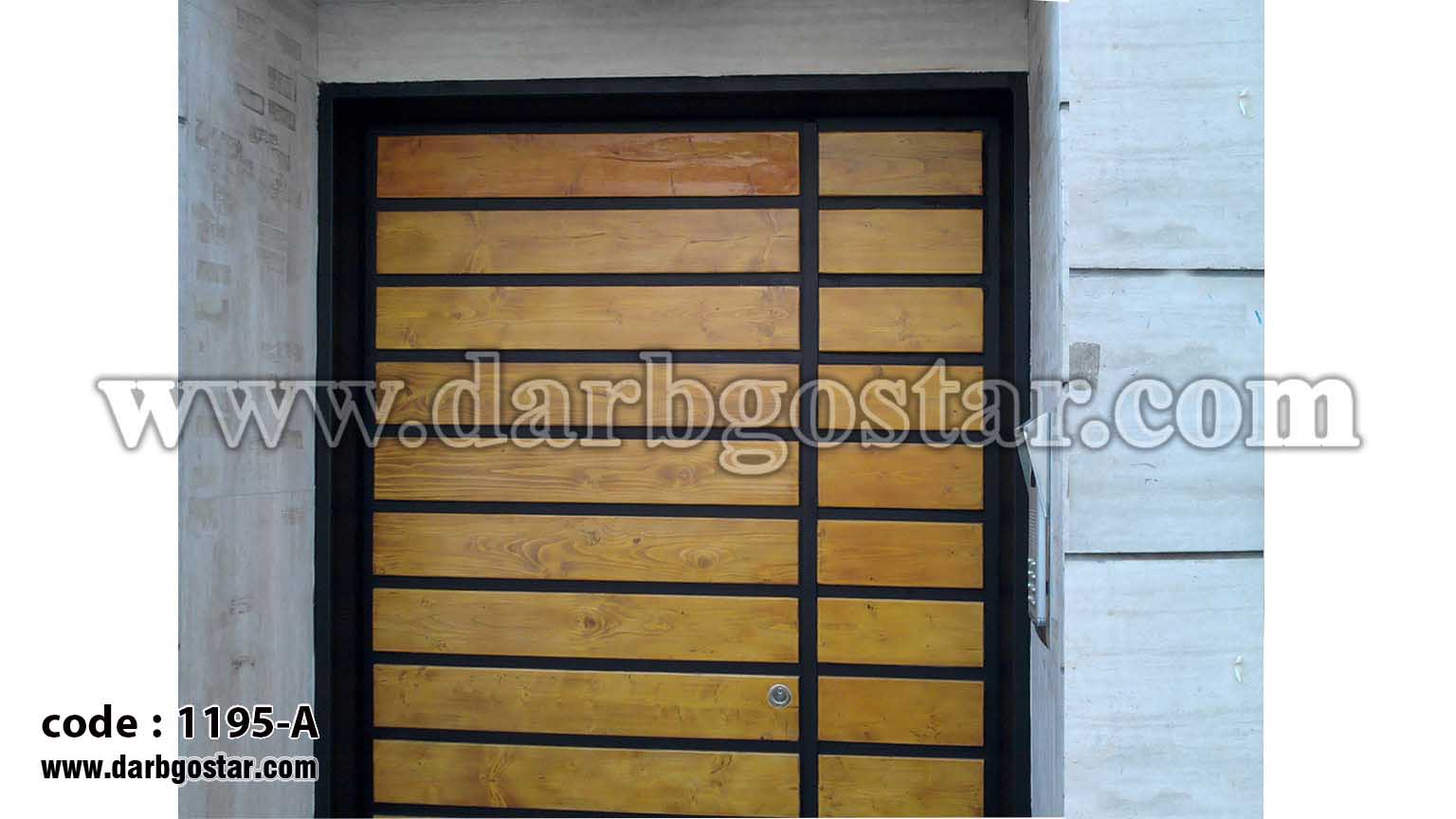1195-A درب ساختمان طرح چوب