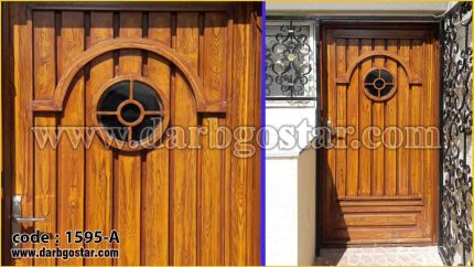 1595-A درب فلزی طرح چوب